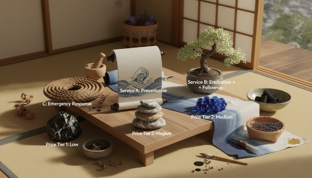 害虫駆除の料金相場比較表とプロの作業風景