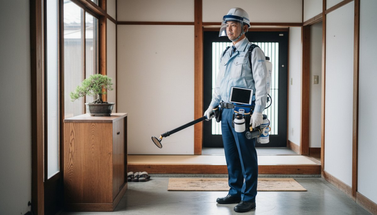 信頼できる害虫駆除業者のスタッフと専門機材