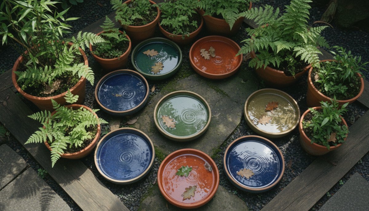 植木鉢の受け皿など水たまりのチェック