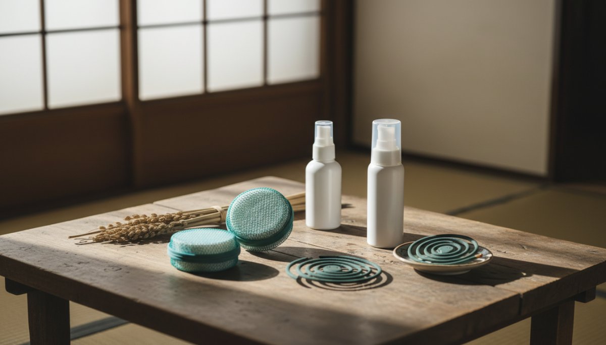 害獣忌避剤と追い出しグッズの使用例