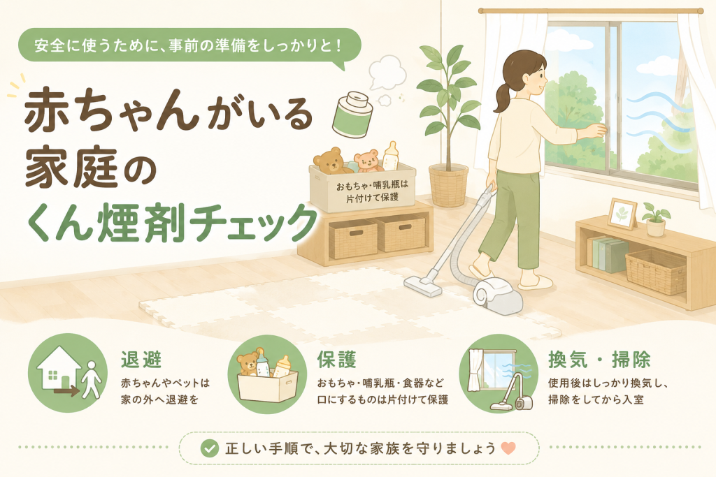 赤ちゃんがいる家庭でくん煙剤を使う前に確認する安全チェック