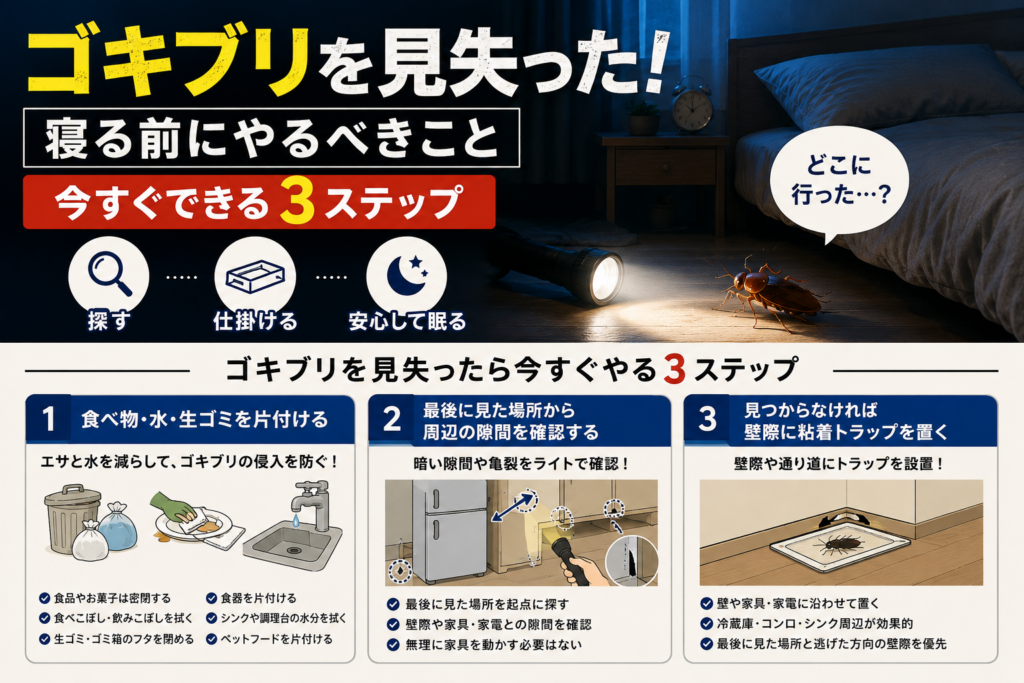 ゴキブリを見失ったら今すぐやる3ステップ