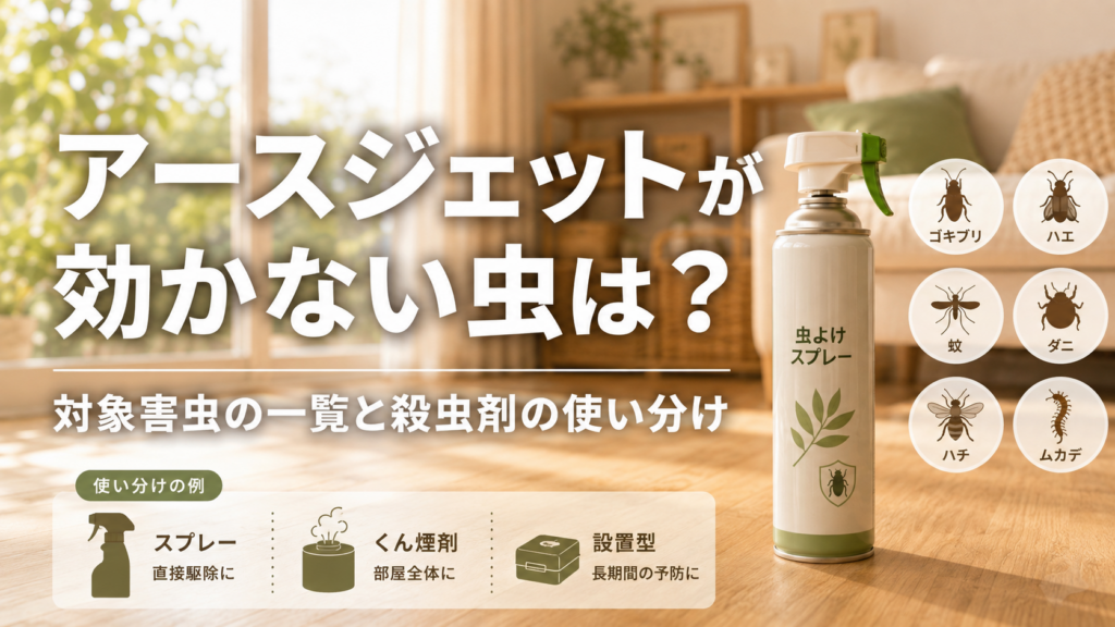 アースジェットが効かない虫は?対象害虫の一覧と殺虫剤の使い分け