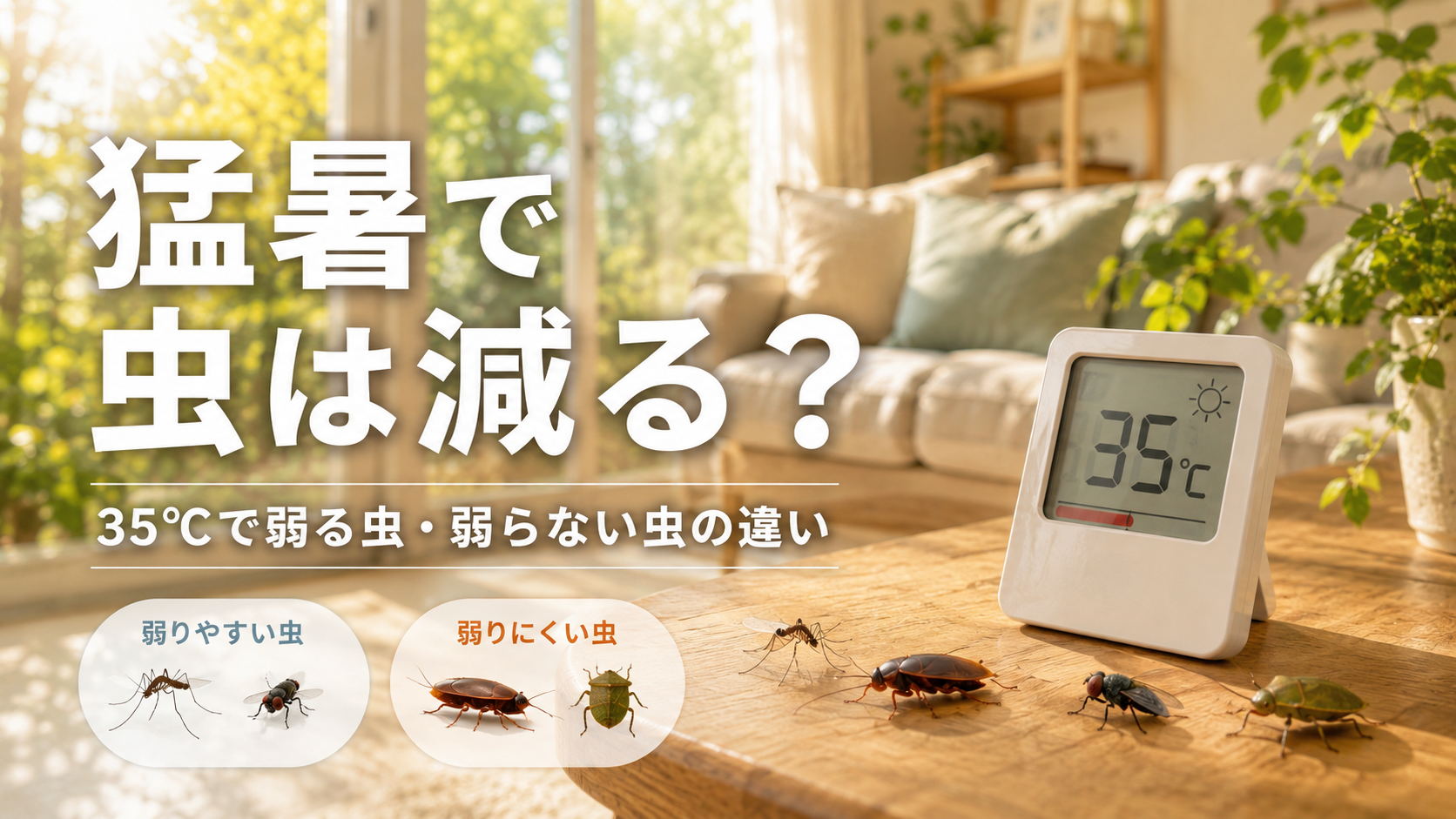 猛暑で虫は減る？35℃で弱る虫・弱らない虫の違い