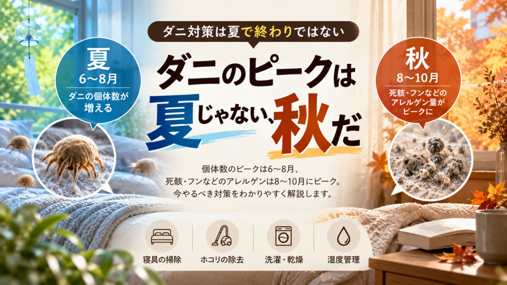 ダニ対策は夏で終わりではない|9〜10月に死骸・フンを取り除きたい理由