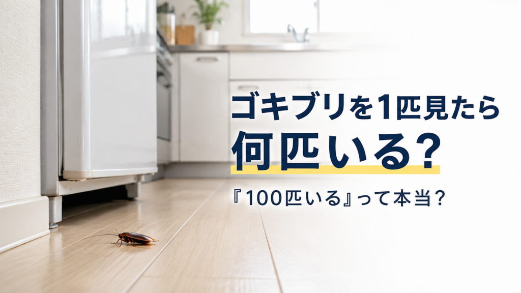 ゴキブリを1匹見たら何匹いる?「100匹いる」の真相と住み着きの見分け方