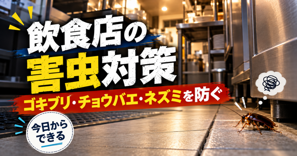 飲食店の害虫対策とは?ゴキブリ・チョウバエ・ネズミを防ぐ方法